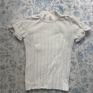 Zara Cream Ribbed Women's Top